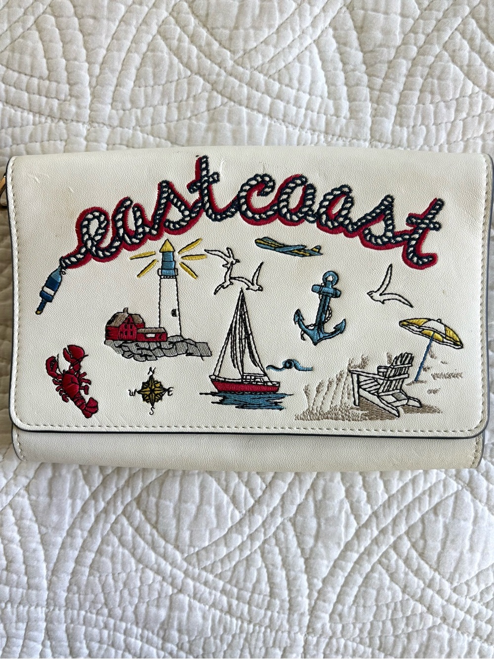 Tory Burch East coast Nautical Embroidered Clutch